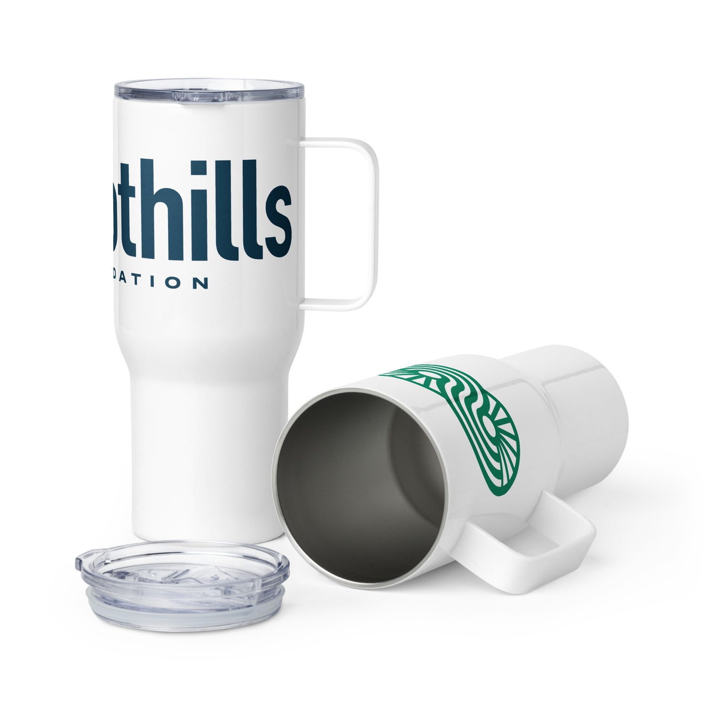 Travel mug with a handle